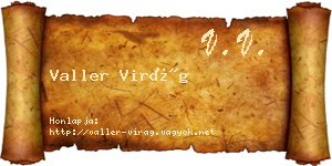 Valler Virág névjegykártya